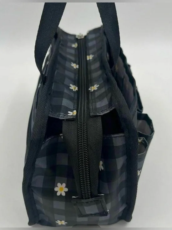 LeSportsac Black & Gray Gingham Daisy Cosmetic Bag - Picture 6 of 11